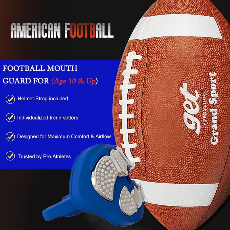 LeCool Football Mouth Guard with Connected Strap- 3D Beast Chrome Adult and Youth Mouth Guard-Mouth Piece for Sports for Maximum Air Flow and Teeth Protection - Image 2